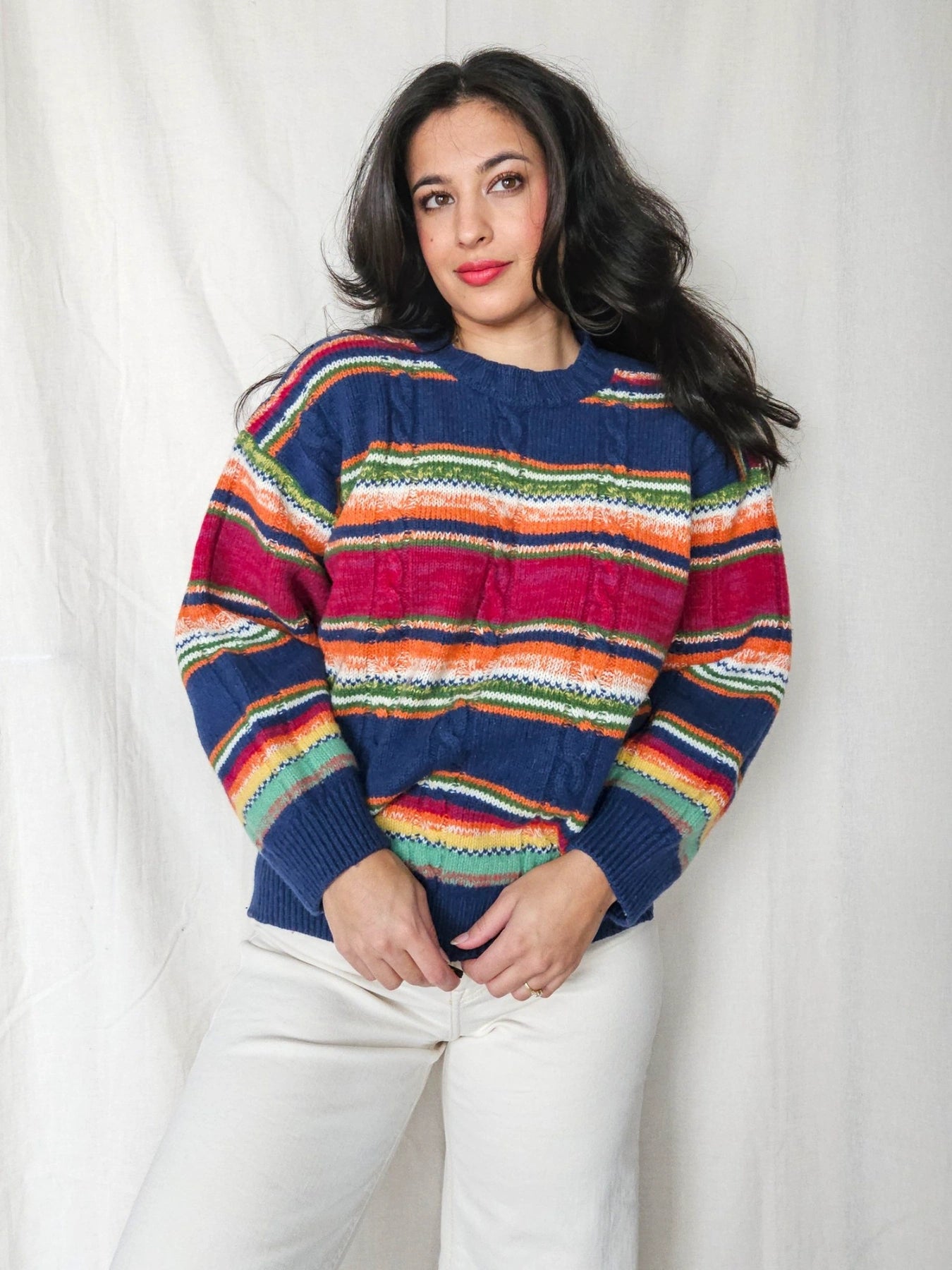 Iris - rainbow trui, wool blend | M