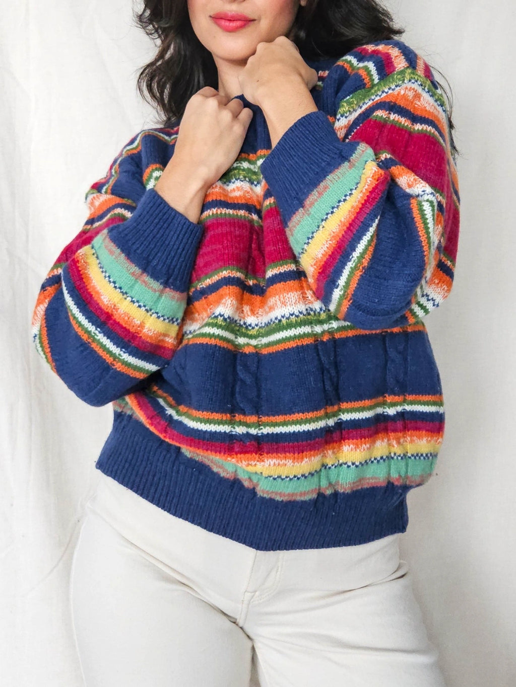 Iris - rainbow trui, wool blend | M