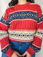 Gaia - kabeltrui, wool blend | 3XL