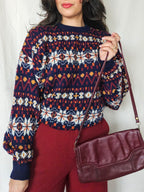 Phoebe - kleurrijke snowflake trui, wool blend | 3XL