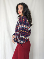 Phoebe - kleurrijke snowflake trui, wool blend | 3XL