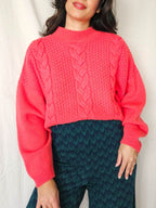 Mia - kabeltrui, wool blend | 3XL