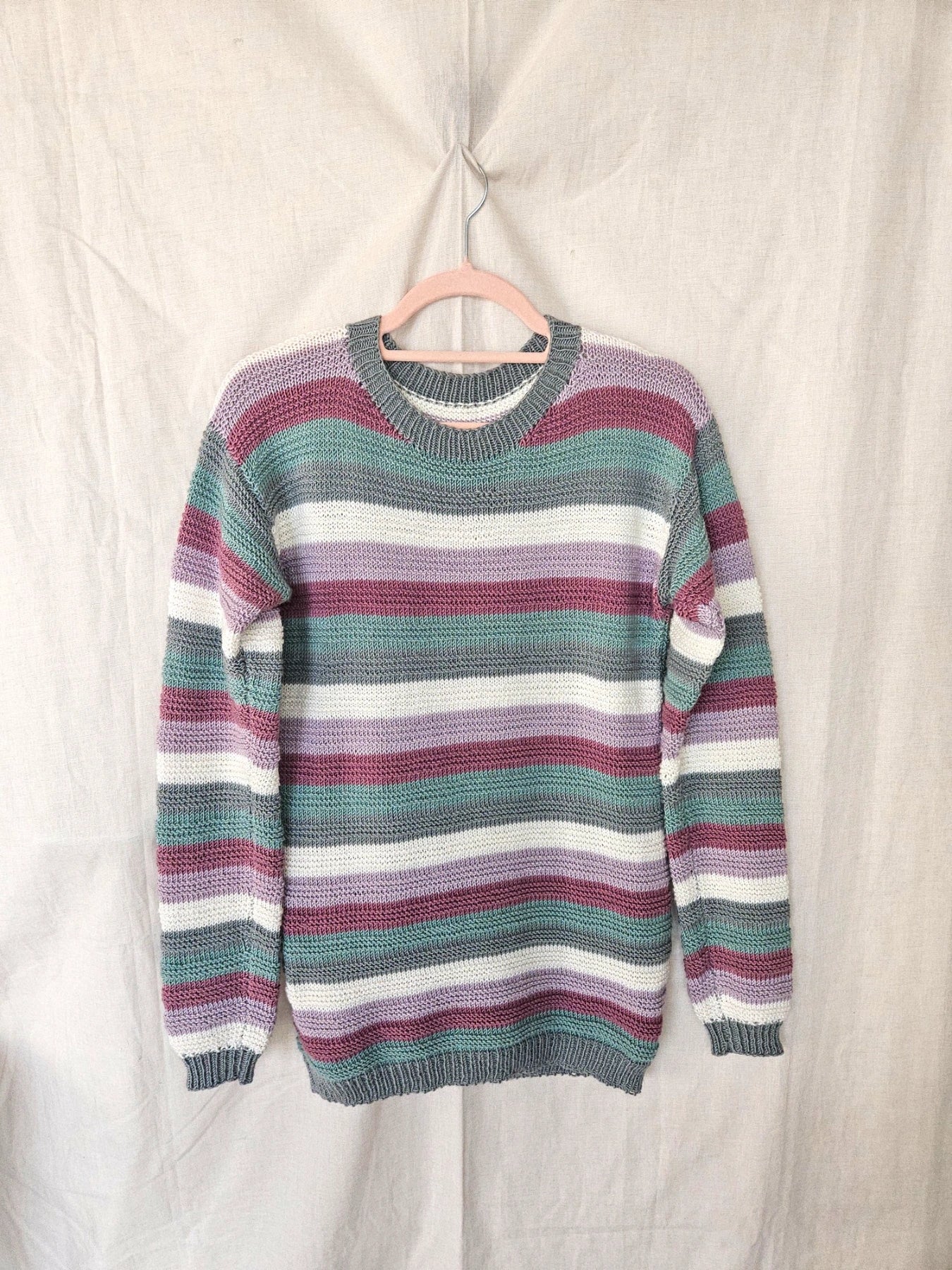 Georgia - hand-gebreide trui, wool blend | XL