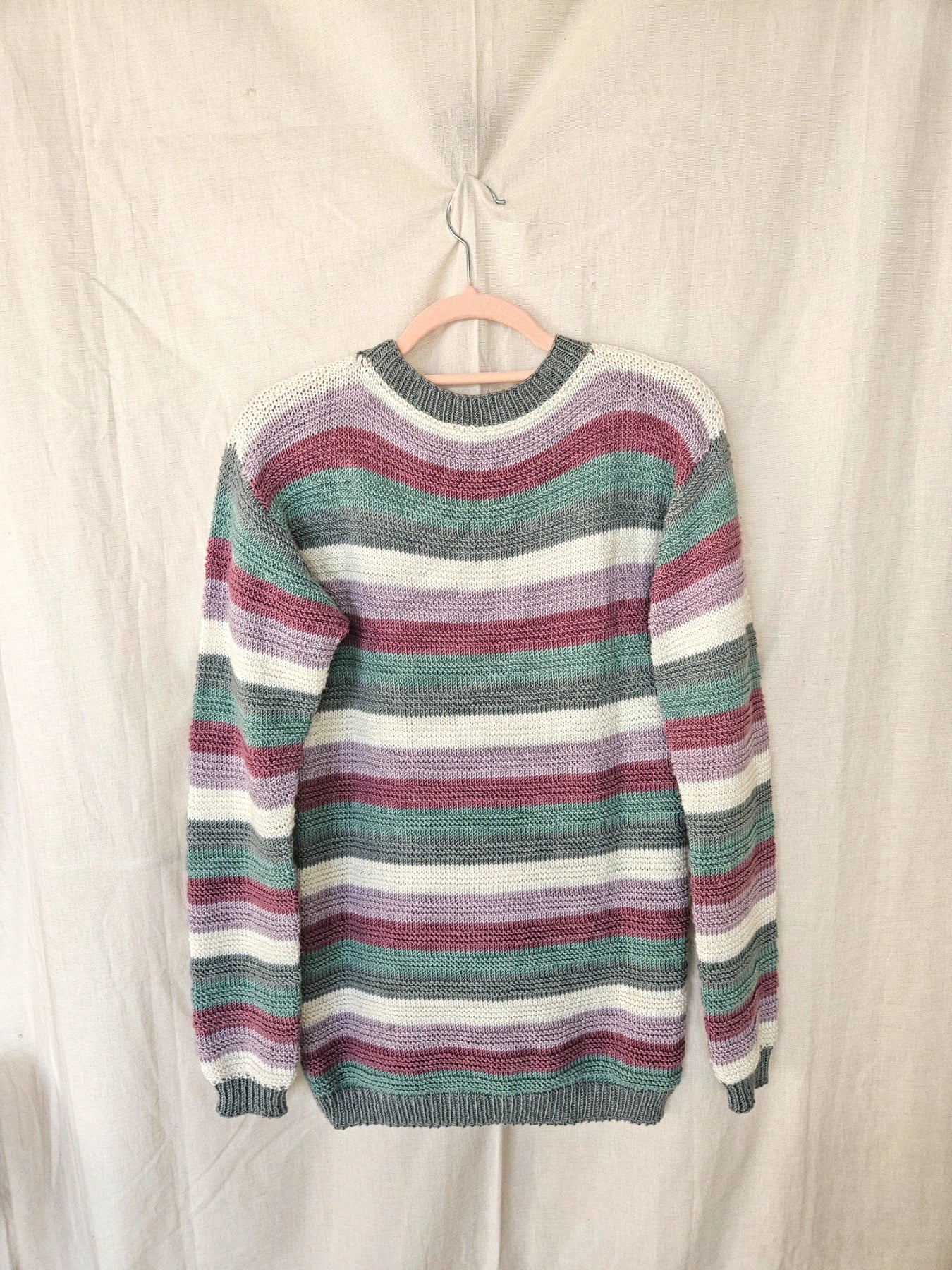 Georgia - hand-gebreide trui, wool blend | XL