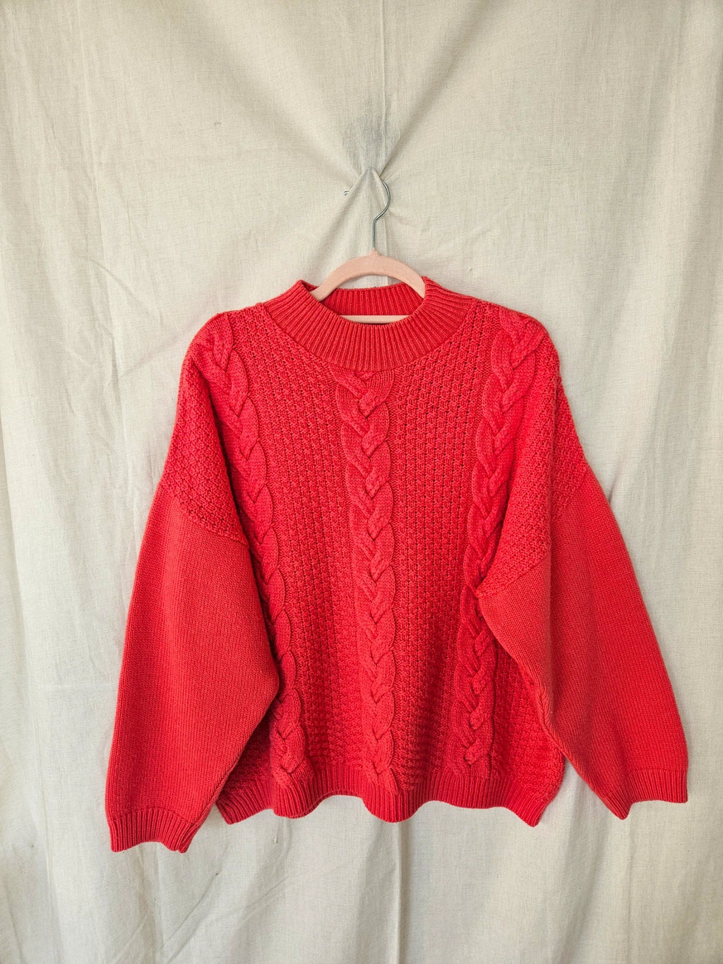 Mia - kabeltrui, wool blend | 3XL