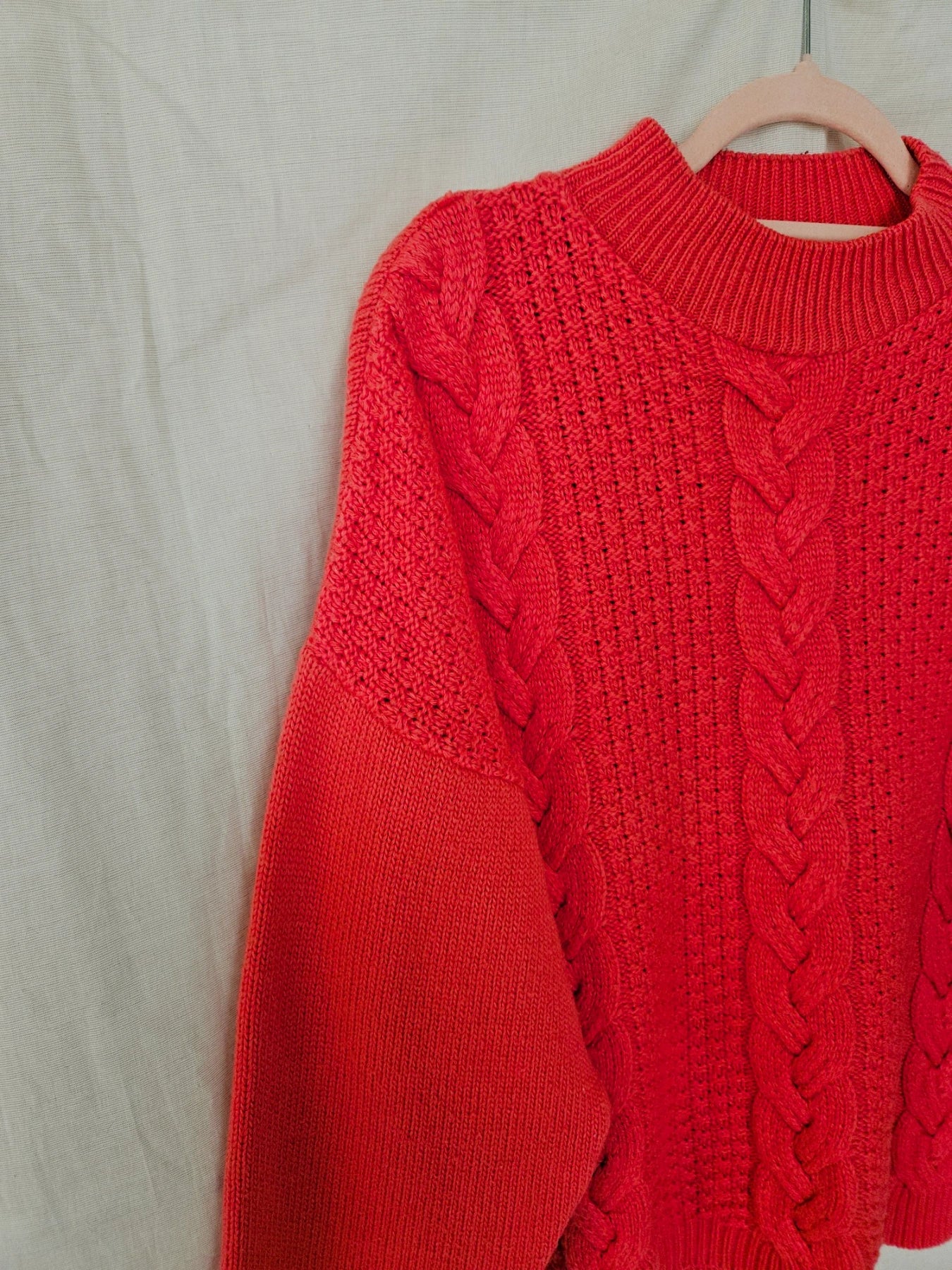 Mia - kabeltrui, wool blend | 3XL