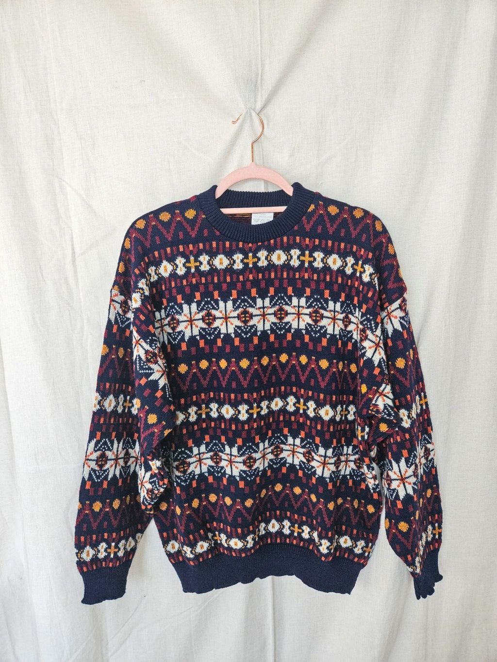 Phoebe - kleurrijke snowflake trui, wool blend | 3XL