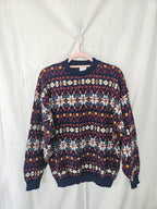 Phoebe - kleurrijke snowflake trui, wool blend | 3XL