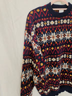 Phoebe - kleurrijke snowflake trui, wool blend | 3XL