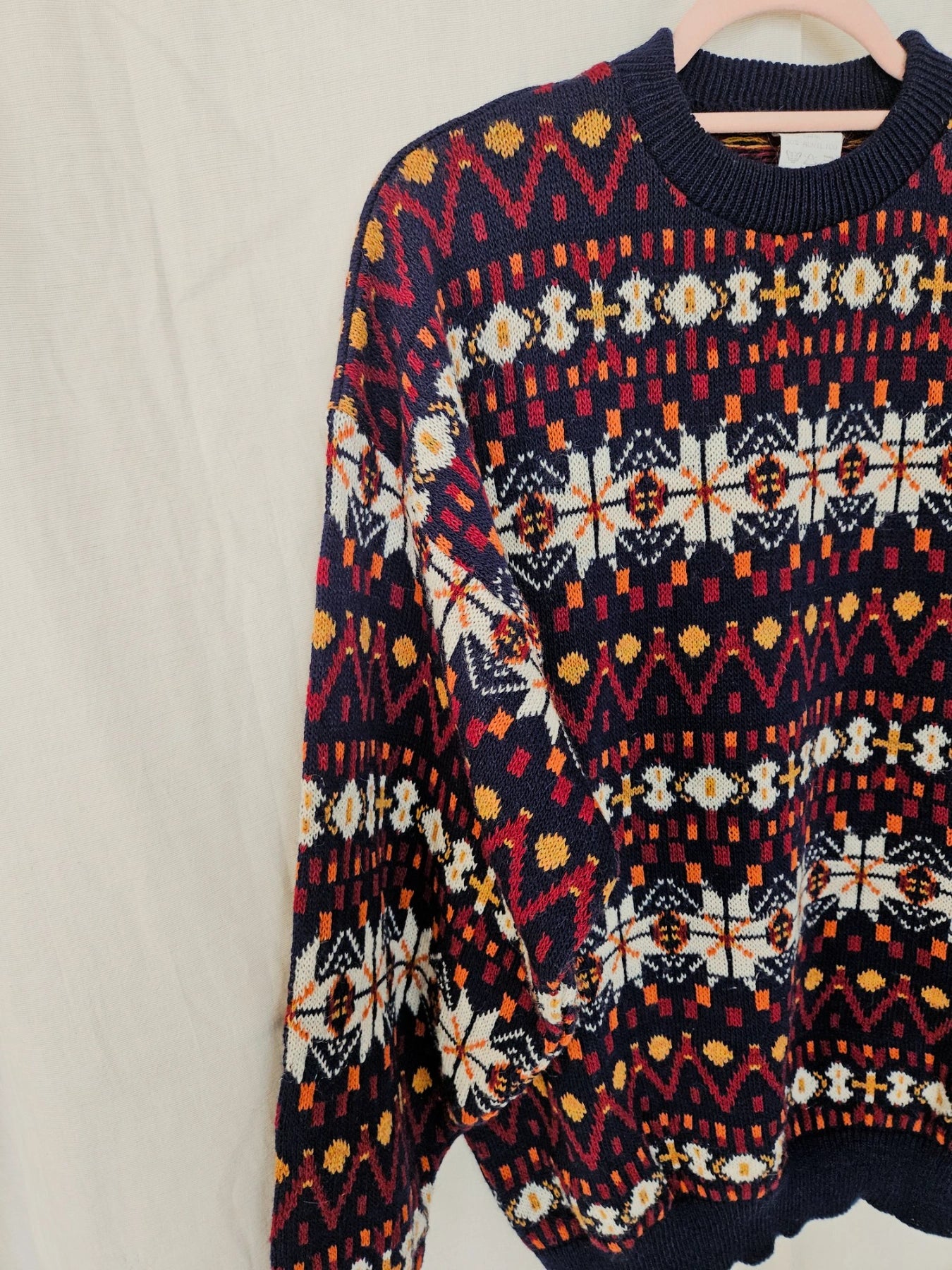 Phoebe - kleurrijke snowflake trui, wool blend | 3XL