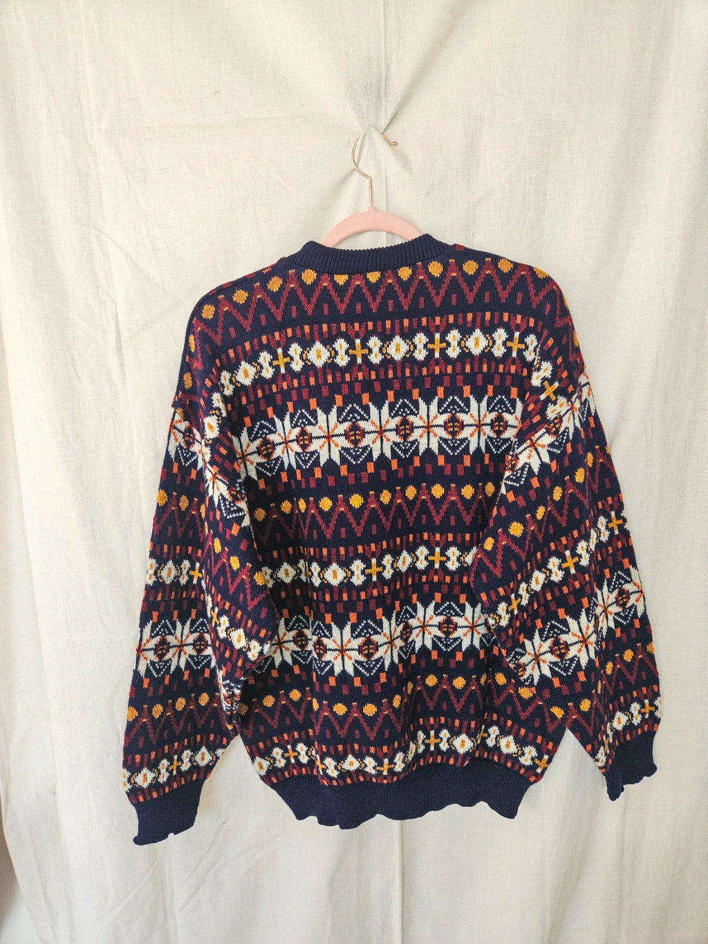 Phoebe - kleurrijke snowflake trui, wool blend | 3XL