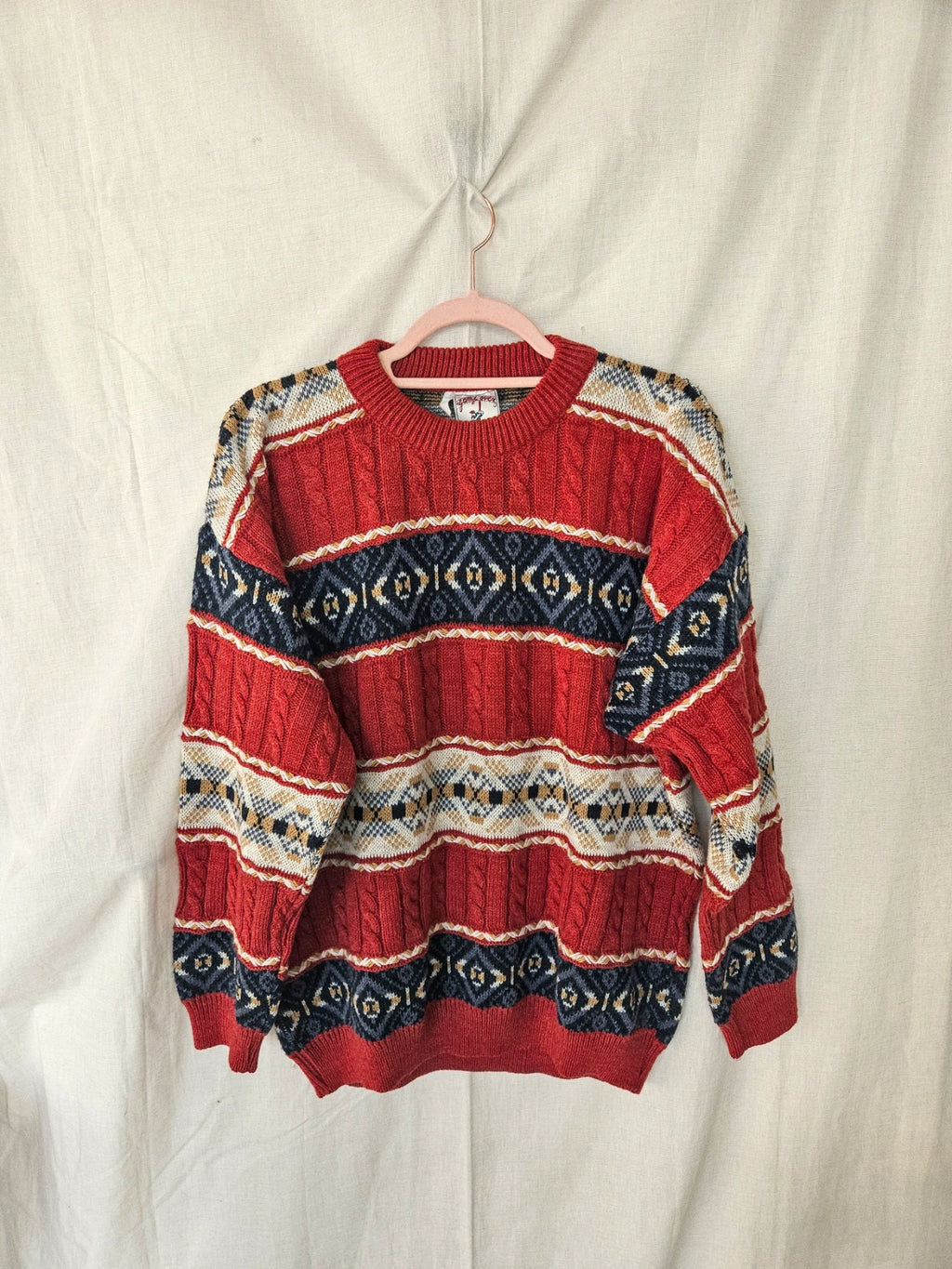 Gaia - kabeltrui, wool blend | 3XL