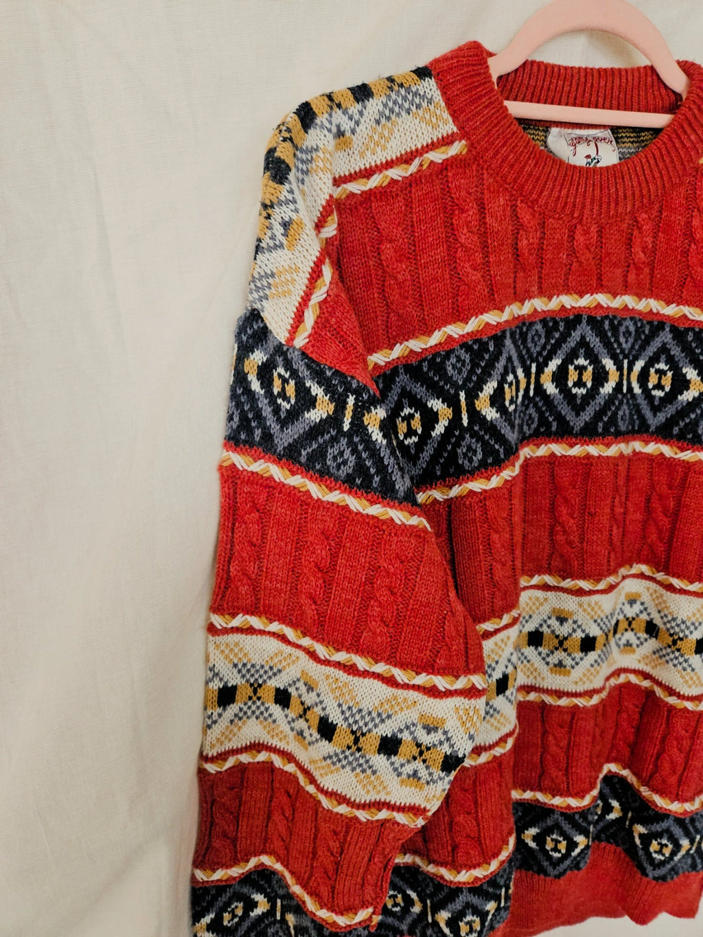 Gaia - kabeltrui, wool blend | 3XL