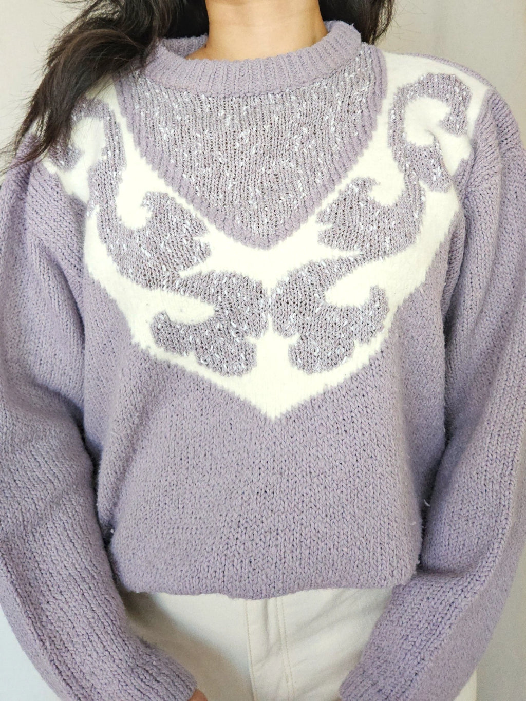 Isadora - lichtpaarse trui, wool blend | XXL