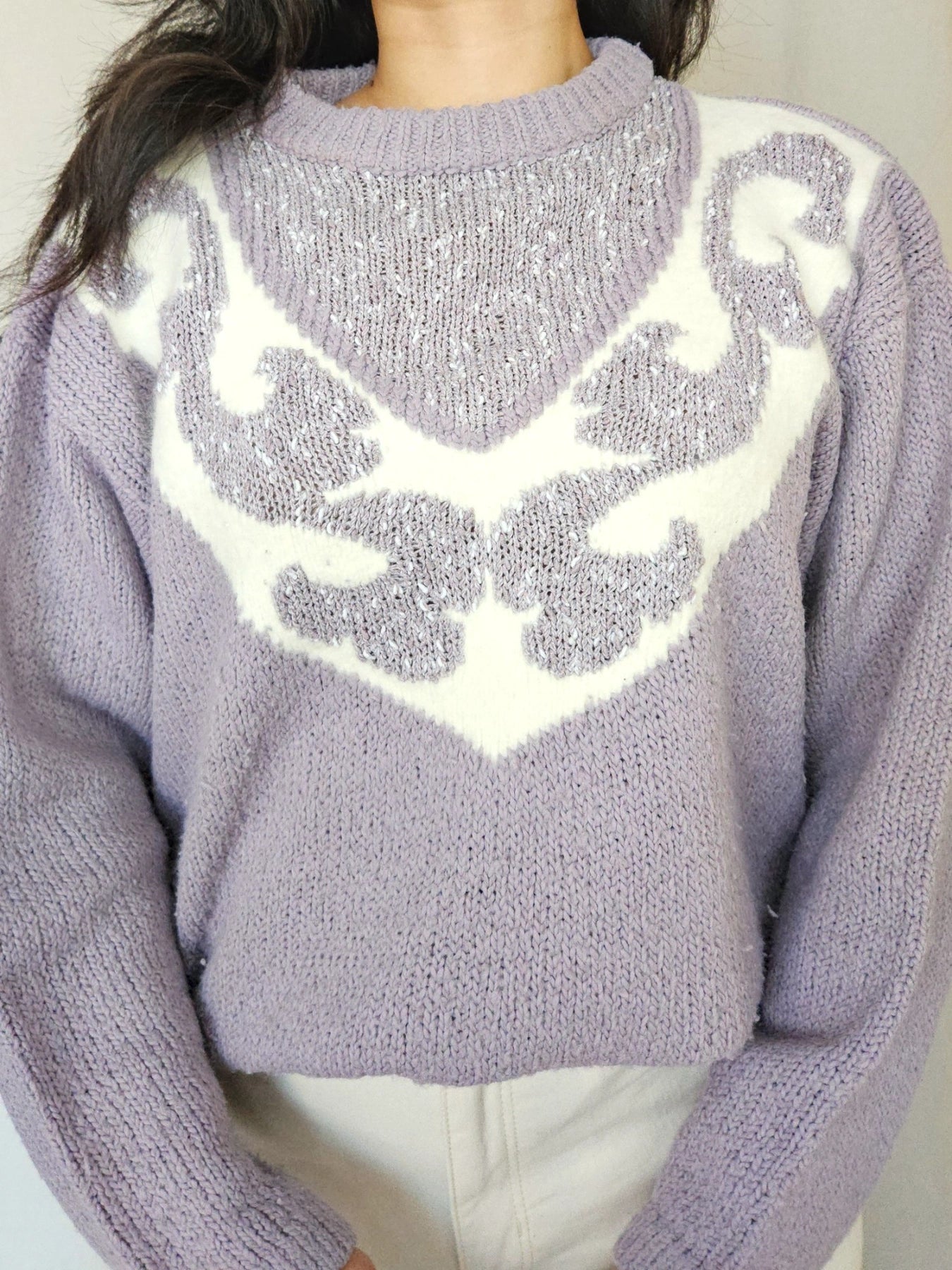 Isadora - lichtpaarse trui, wool blend | XXL