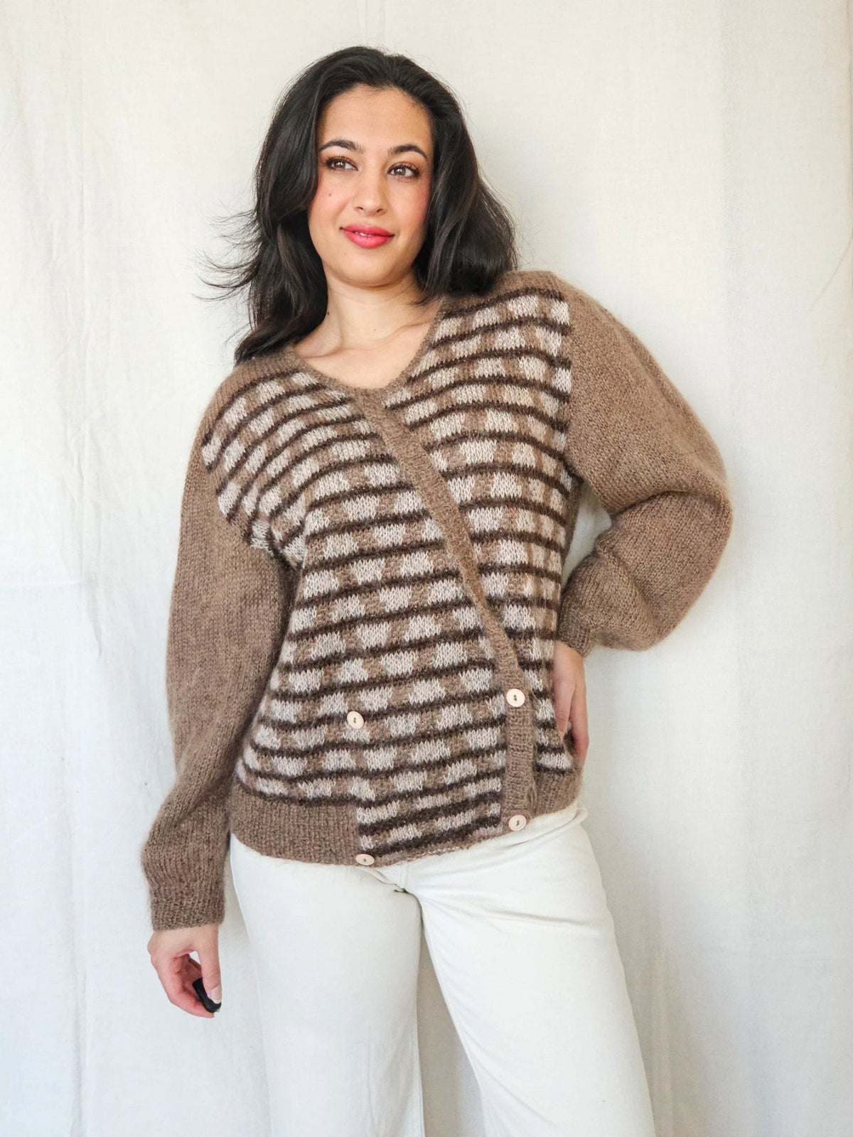 Beate - knitted sweater, wool blend | L