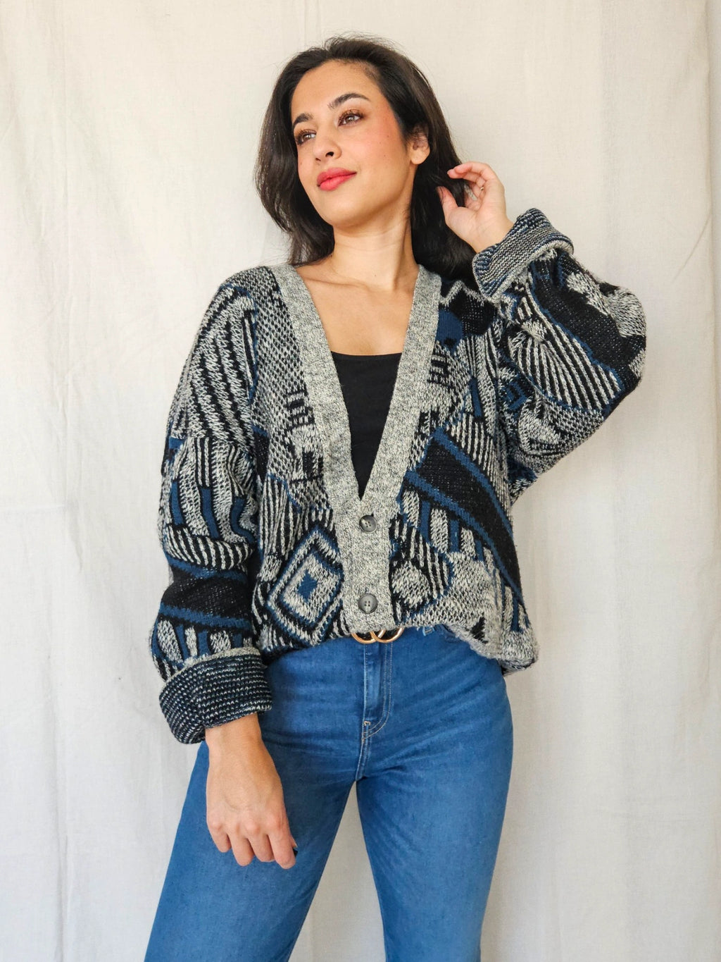 Rhea - gebreid vest, wool blend | free size