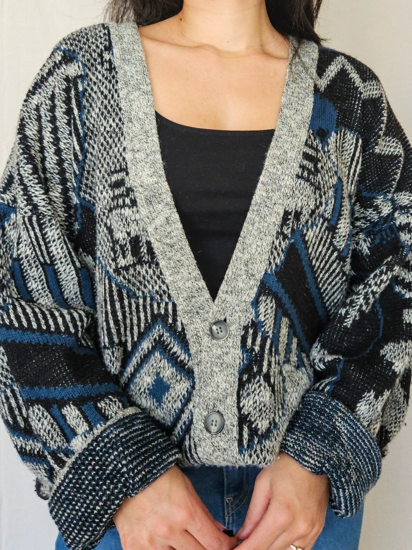 Rhea - gebreid vest, wool blend | free size