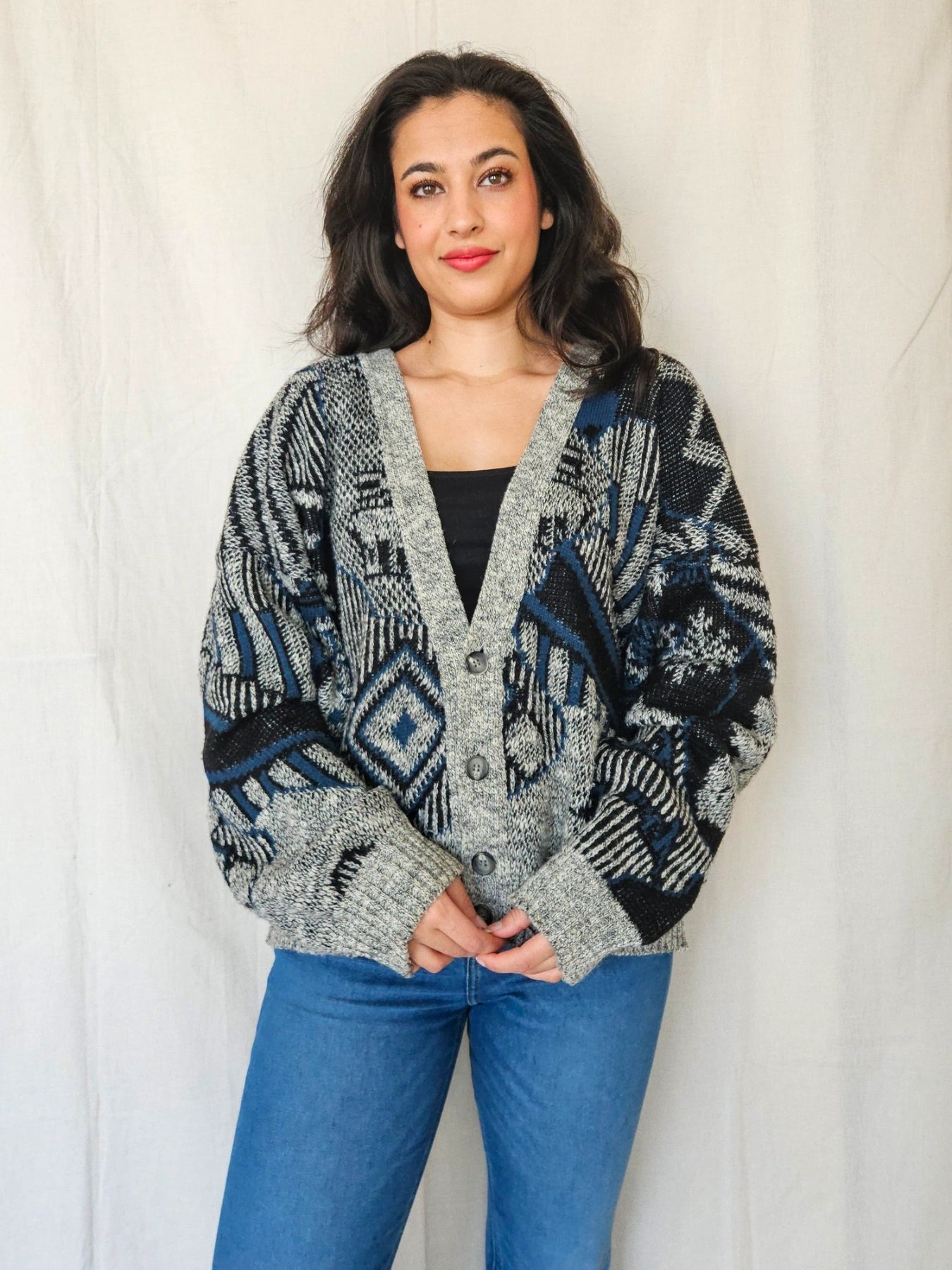 Rhea - gebreid vest, wool blend | free size