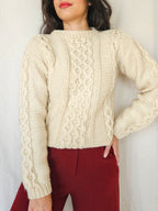 Cream - hand-gebreide trui | S