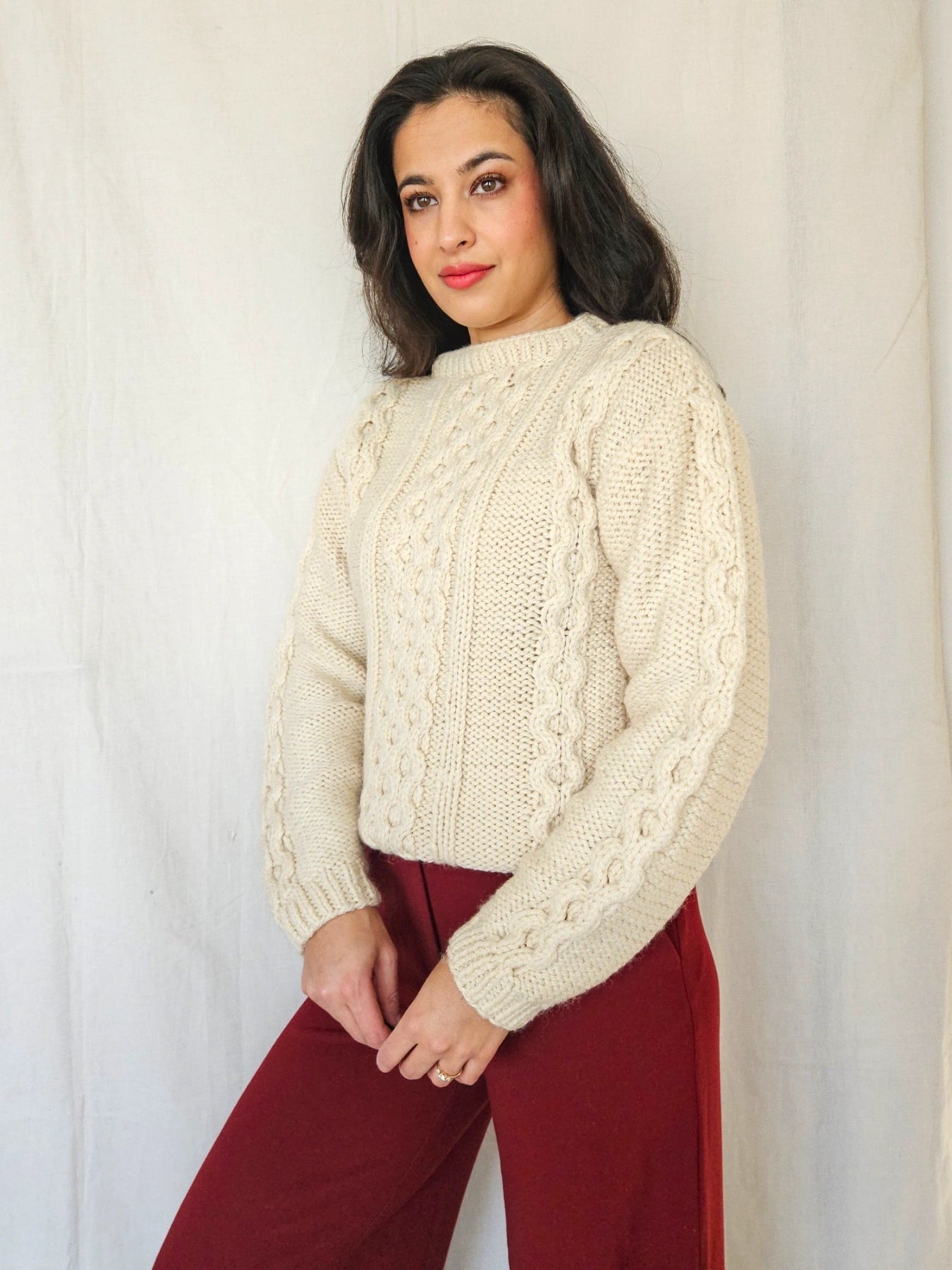 Cream - hand-gebreide trui | S