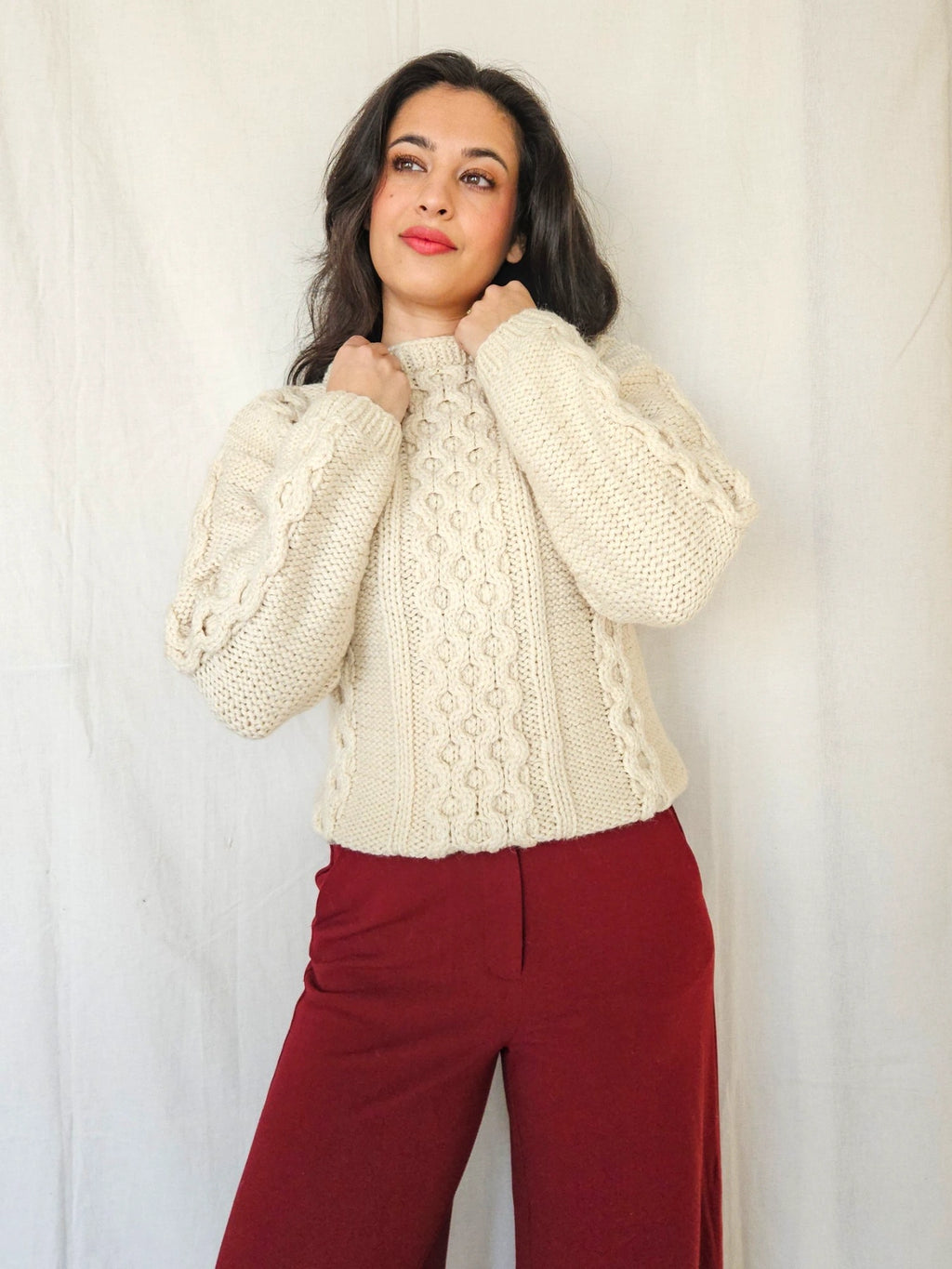 Cream - hand-gebreide trui | S