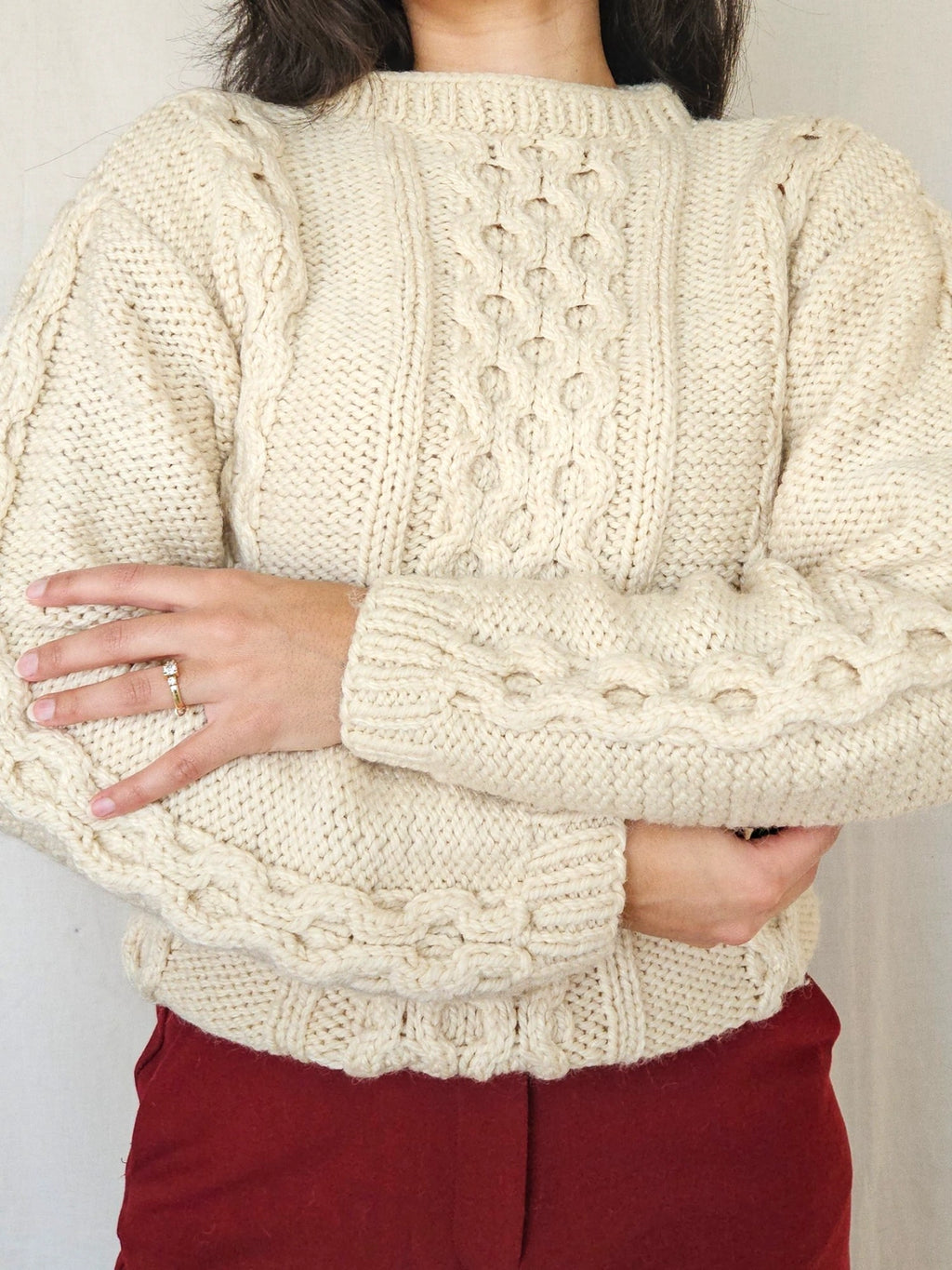 Cream - hand-gebreide trui | S