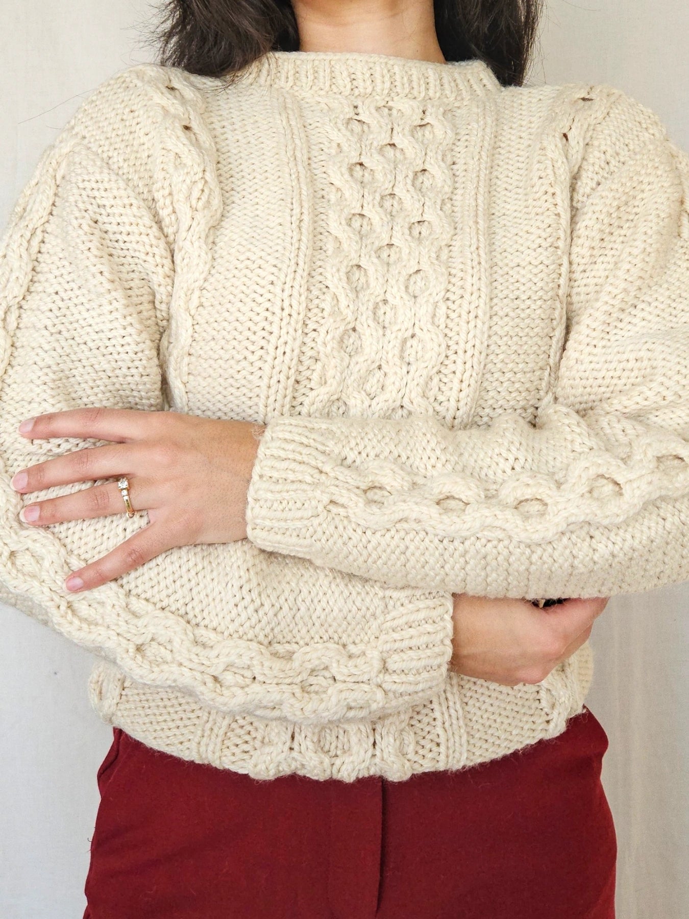 Cream - hand-gebreide trui | S