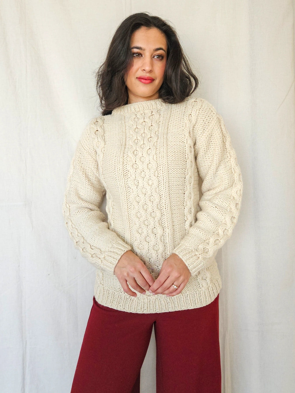 Cream - hand-gebreide trui | S