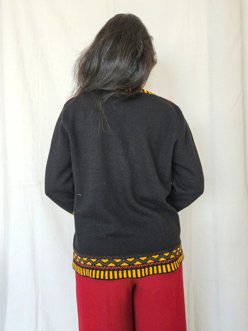 Stella - kleurrijke trui, wool blend | L