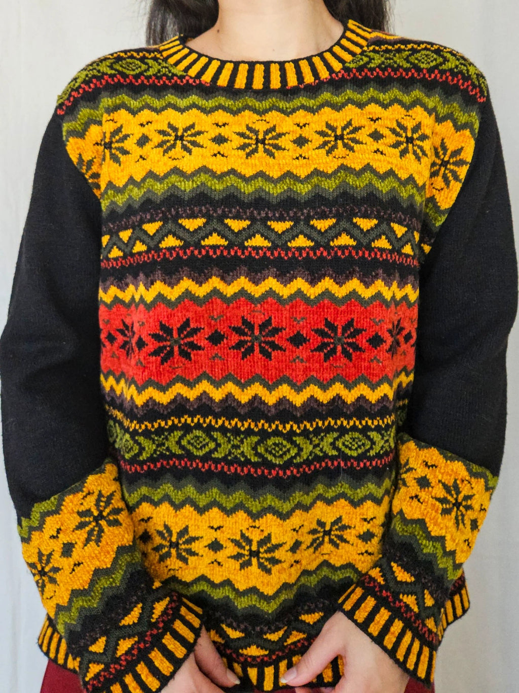 Stella - kleurrijke trui, wool blend | L