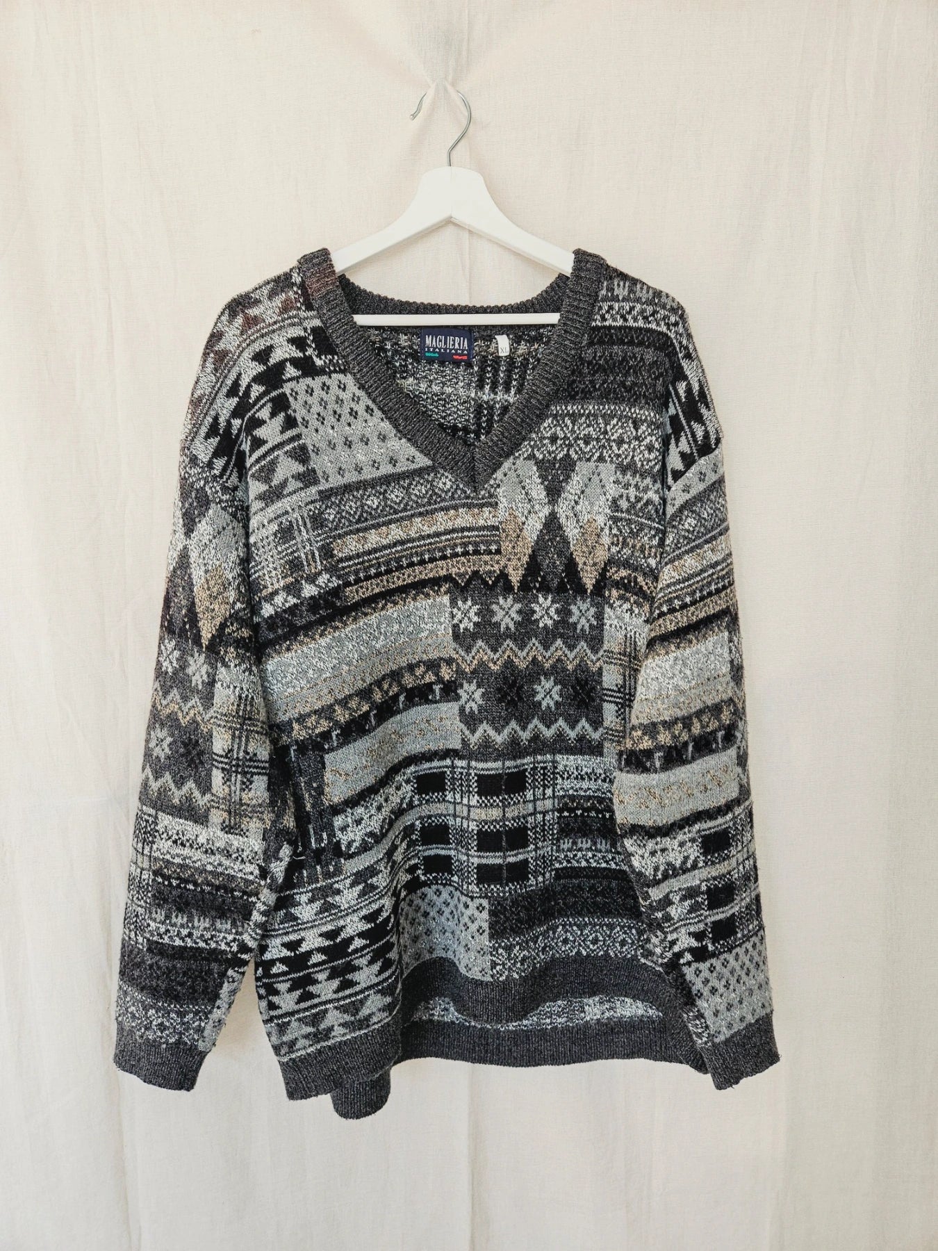 Priya - V-hals trui, wool blend | free size