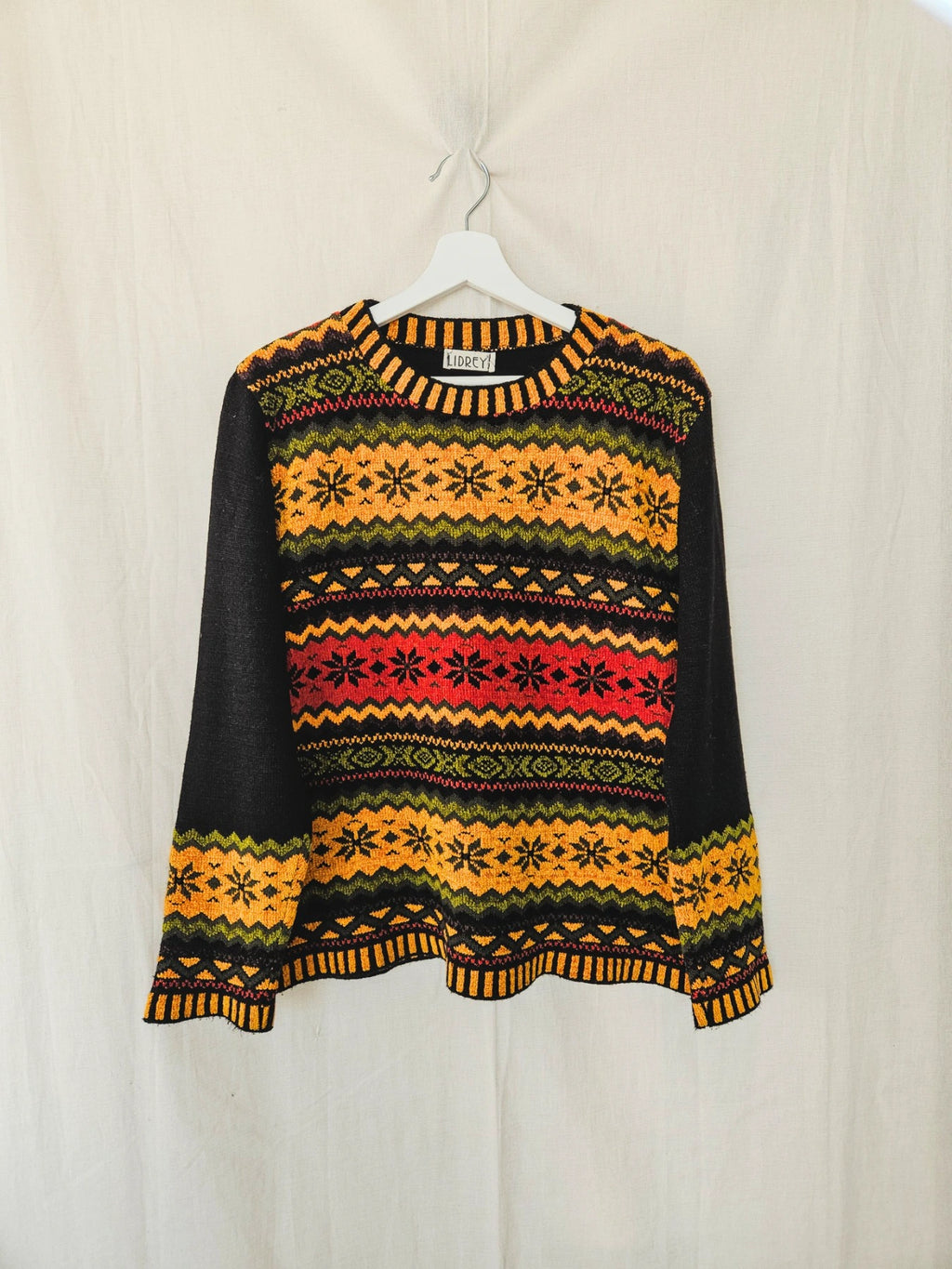 Stella - kleurrijke trui, wool blend | L