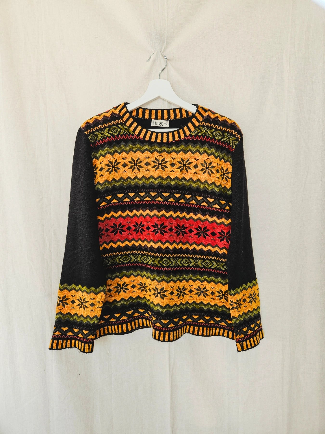 Stella - kleurrijke trui, wool blend | L