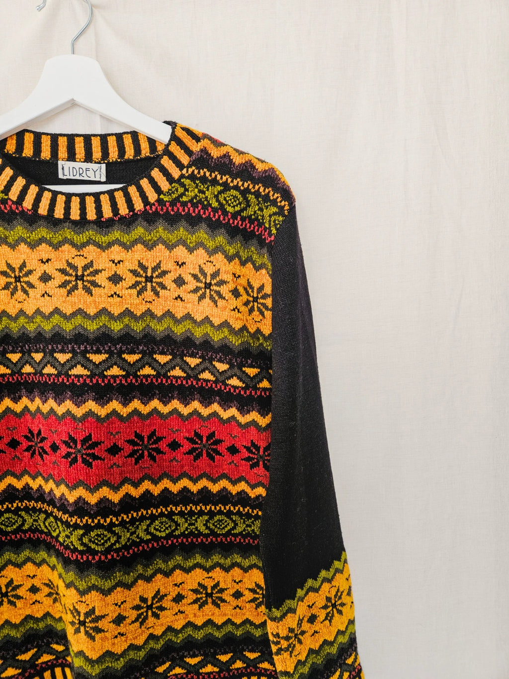 Stella - kleurrijke trui, wool blend | L