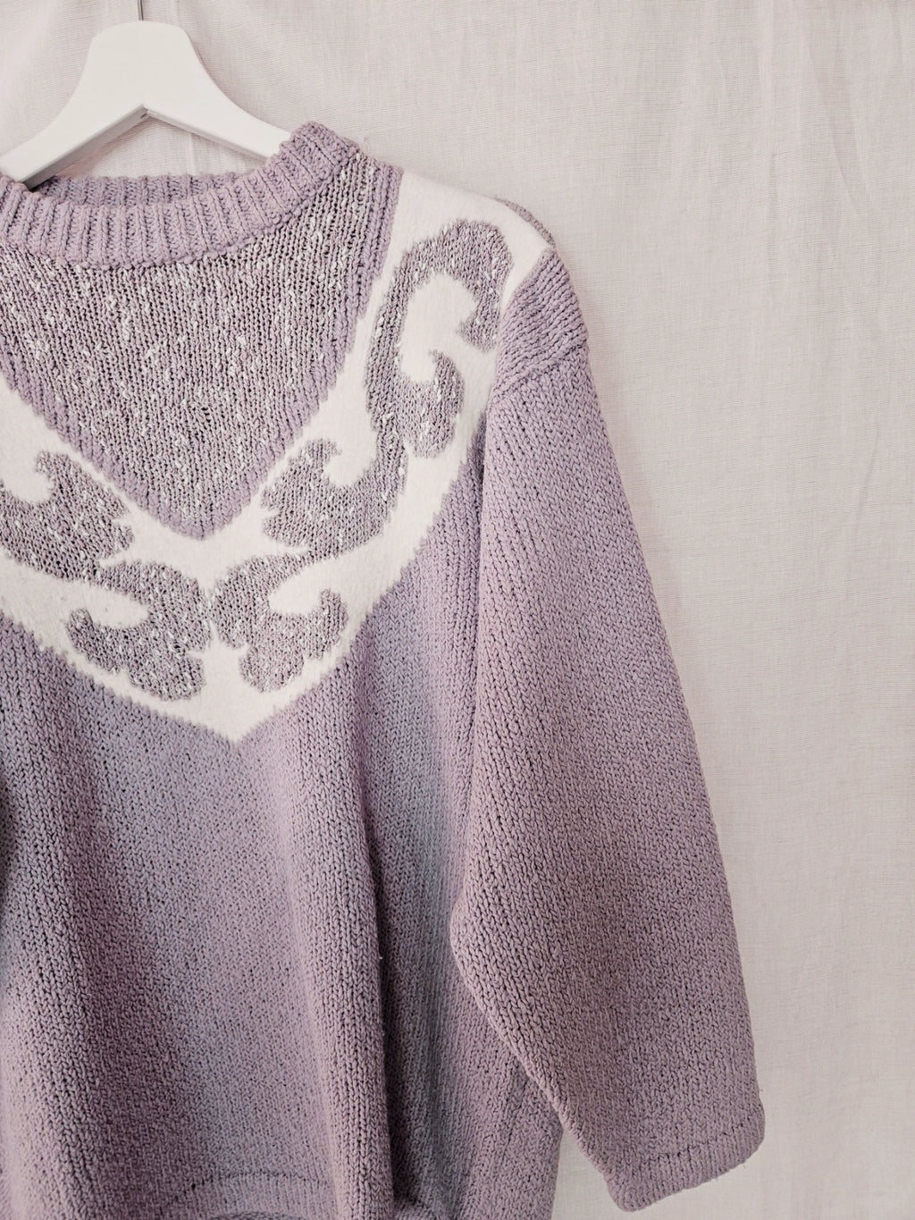 Isadora - lichtpaarse trui, wool blend | XXL