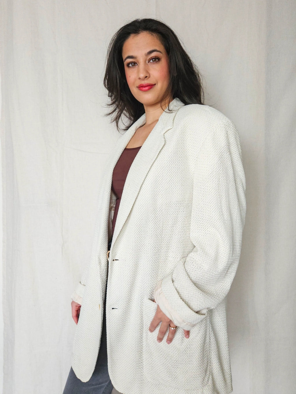 Wave - blazer met structuur | 3XL