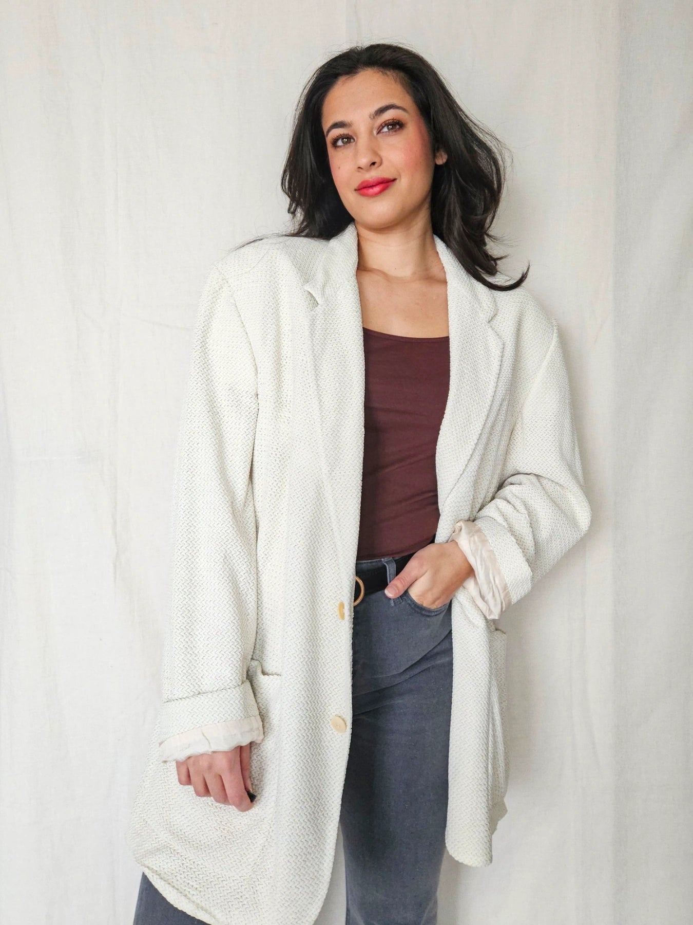 Wave - blazer met structuur | 3XL