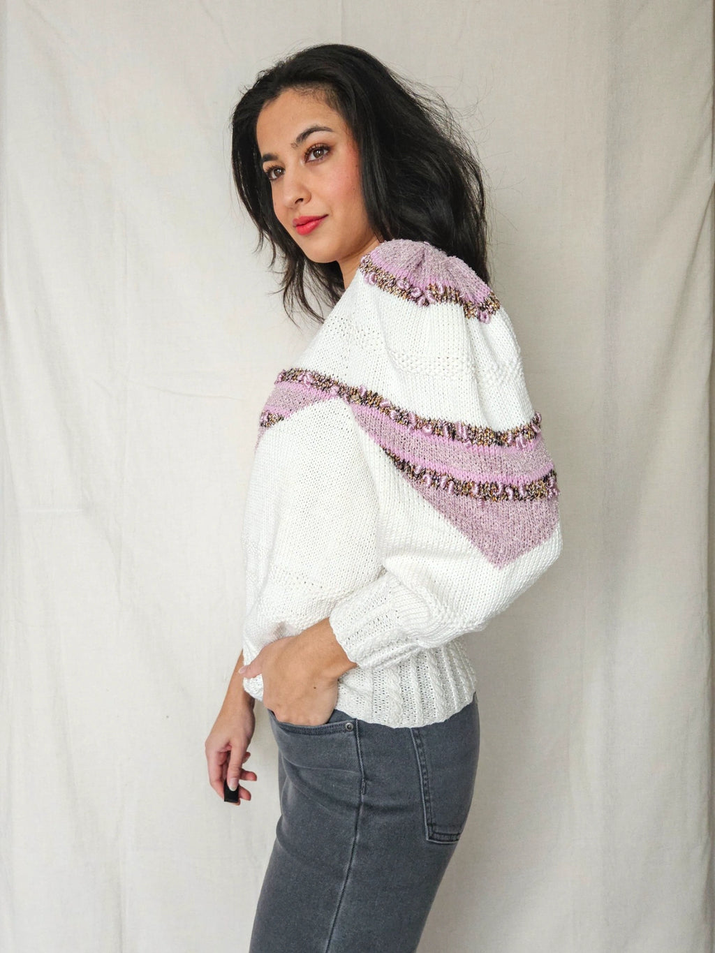 Vera - korte trui, wool blend | L