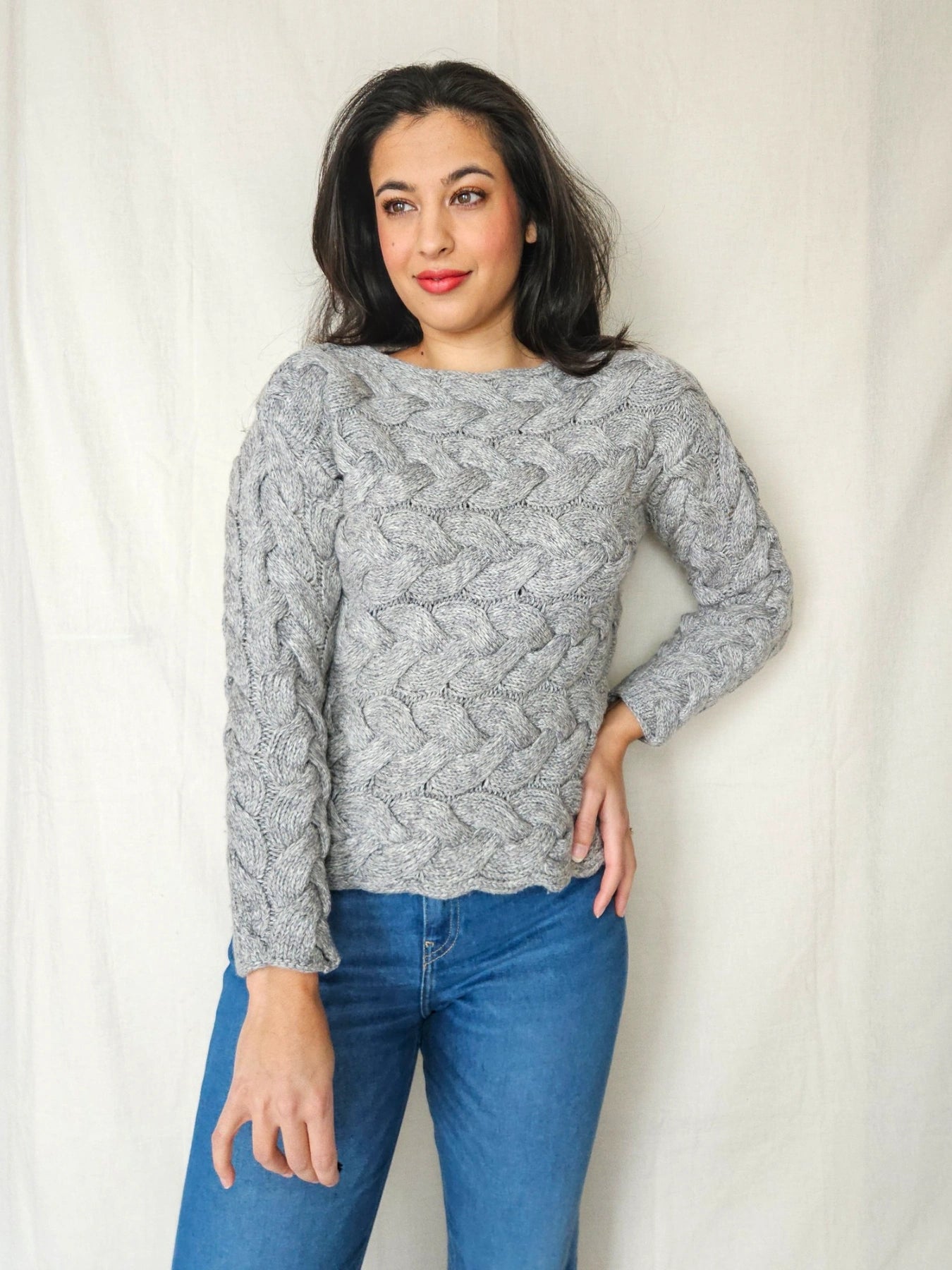 Cassia - structuur trui, wool blend | S