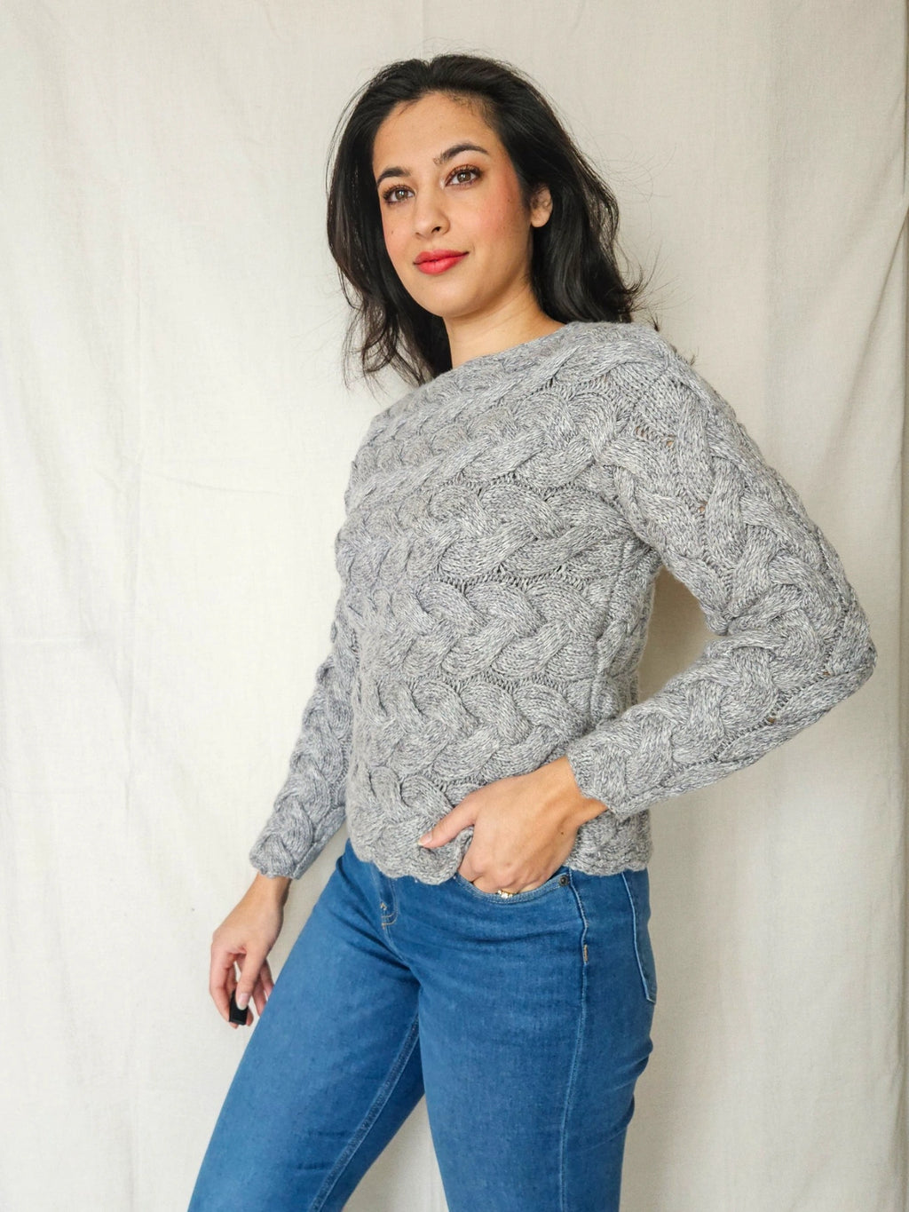 Cassia - structuur trui, wool blend | S