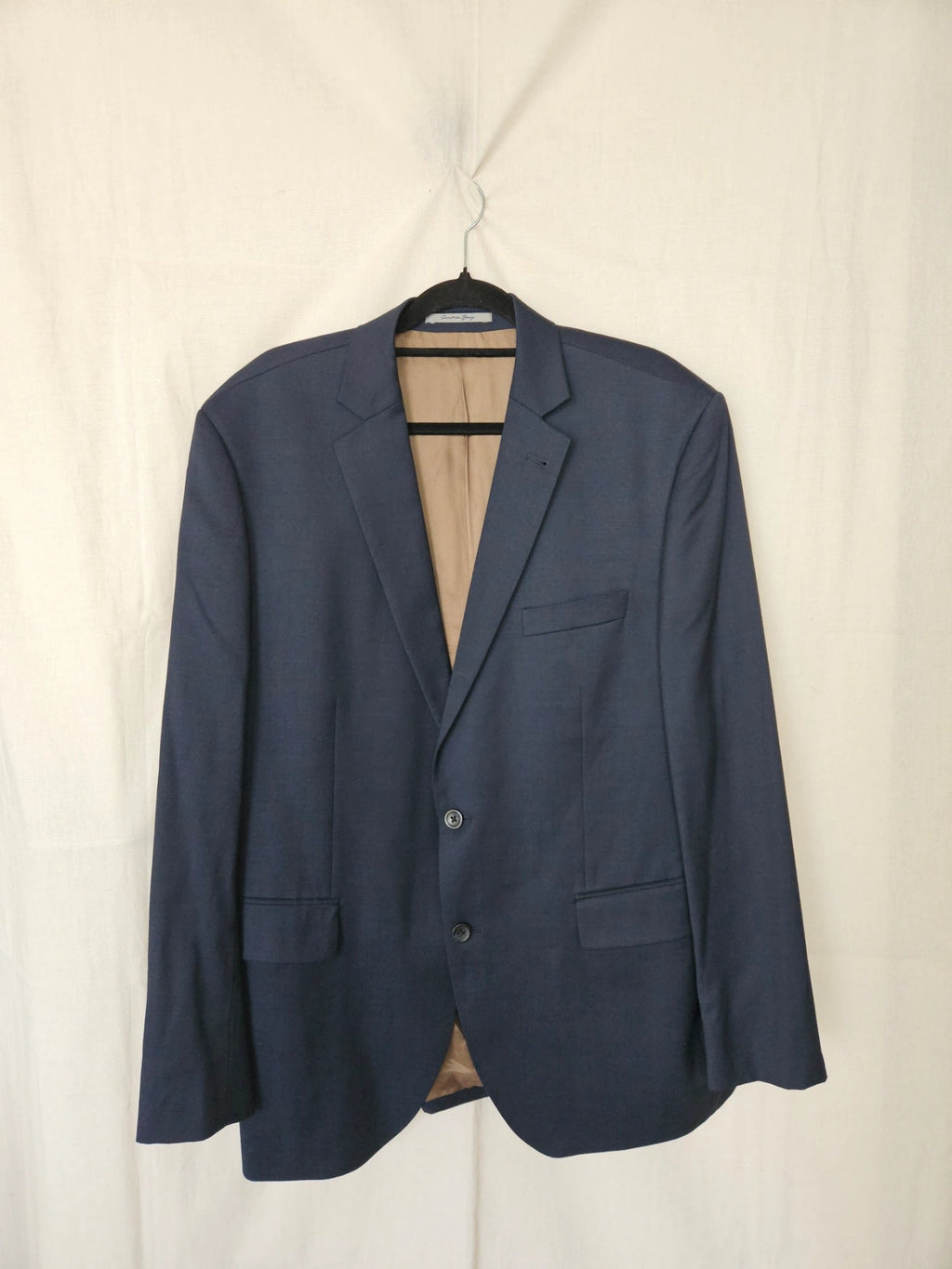 Maris - donkerblauwe blazer, scheerwol | 4XL