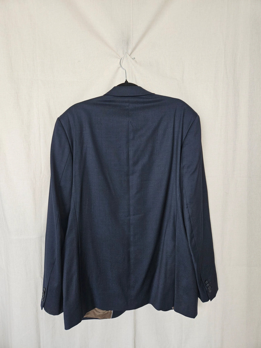 Maris - donkerblauwe blazer, scheerwol | 4XL