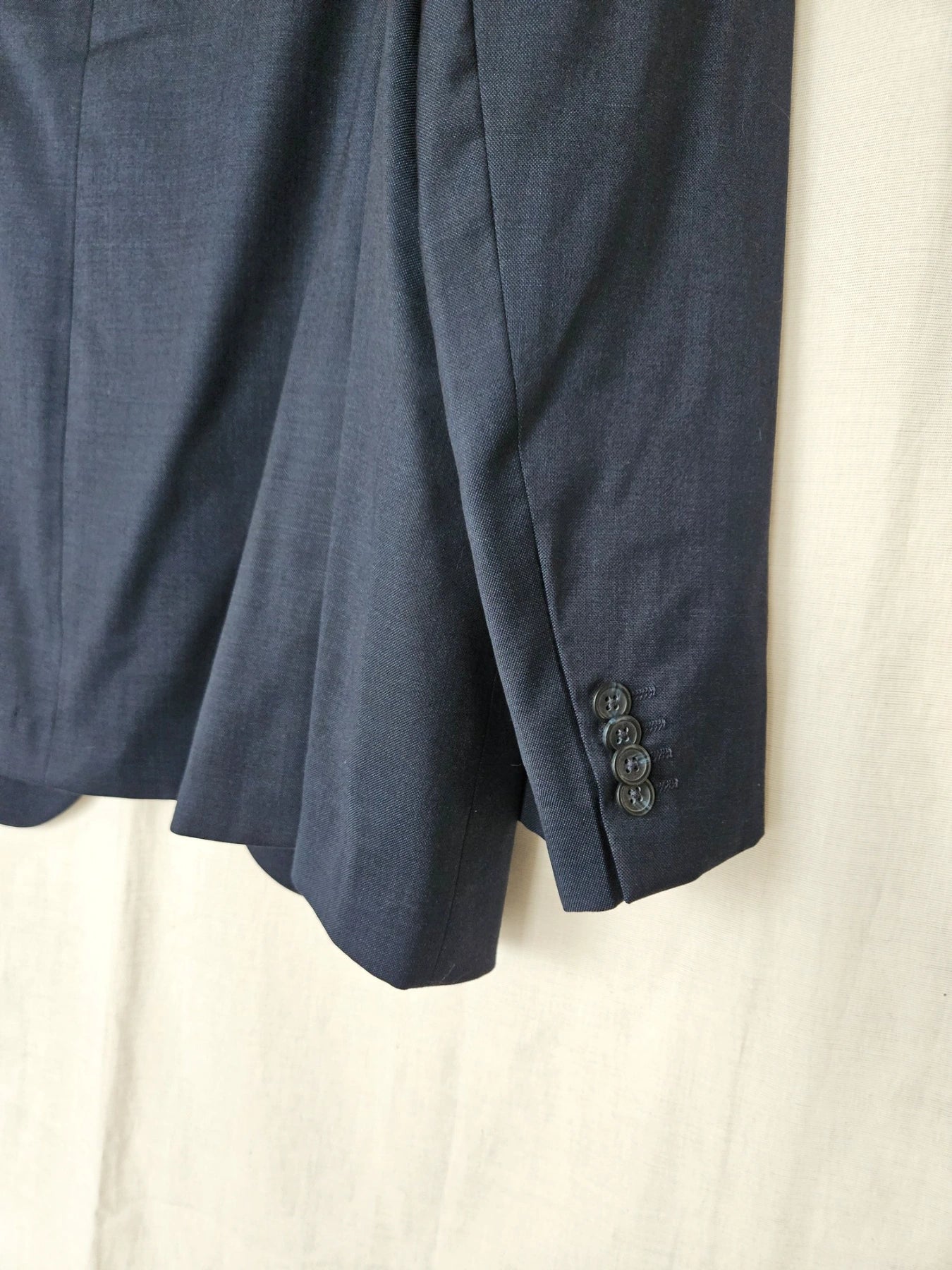 Maris - donkerblauwe blazer, scheerwol | 4XL