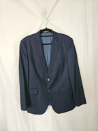 Ebba - donkerblauwe blazer, scheerwol | 2XL