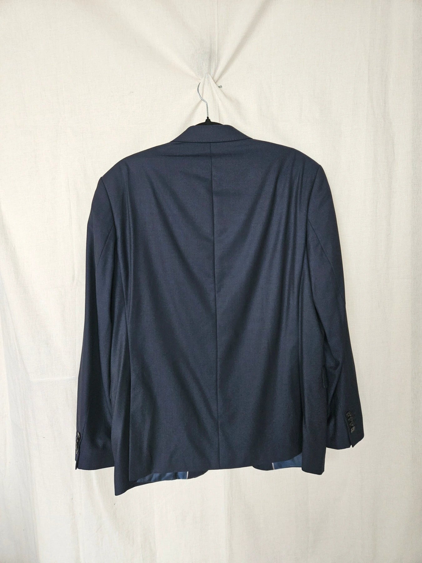 Ebba - donkerblauwe blazer, scheerwol | 2XL
