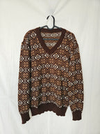 Maia - gebreide V-hals trui | 2XL