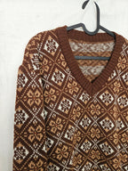 Maia - gebreide V-hals trui | 2XL