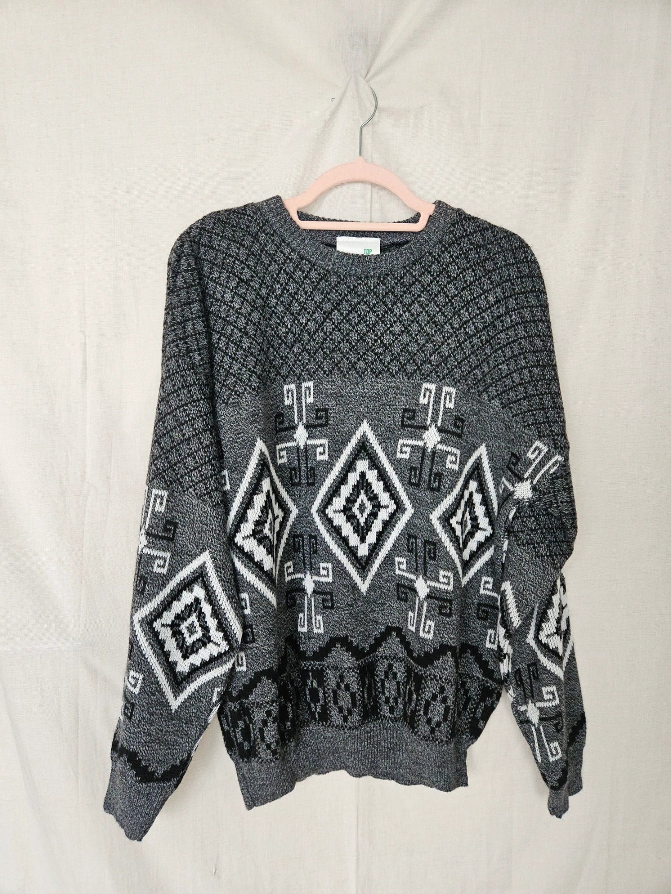 Elva - gebreide grijze trui  | free size