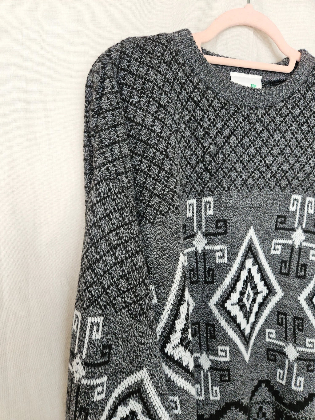 Elva - gebreide grijze trui  | free size